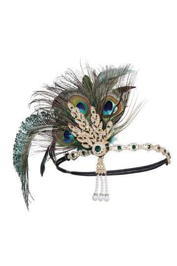 Conjunto de accesorios Flapper Green Five Pieces de la década de 1920